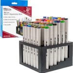 U.S. Art Supply 60 Slot Marker Organizer & Paint Brush Holder – Multi-Level Marker Storage, Pens, Brushes, Colored Pencils