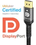 Ubluker 10K 8K DisplayPort 2.1 Cable 54Gbps 6.6 FT, Certified DP to DP Cord 4K 240Hz 165Hz 144Hz 120Hz 10K 8K 120Hz Nylon Braided UHBR HDCP2.3 FreeSync G-Sync RTX5090 Gaming Monitor PC Projector - Image 2