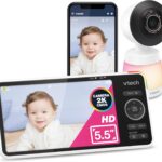 VTech Smart WiFi Baby Monitor – See Your Baby at Home or from Anywhere, 2K Camera, 5.5" Screen, 24X Zoom, Wide Angle, Night Vision, Night Light, Free App | Smart HD Plus