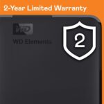 WD 1TB Elements Portable External Hard Drive - USB 3.0 - WDBUZG0010BBK-WESN - Image 2