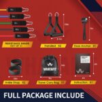 WHATAFIT Resistance Bands, Exercise Bands, Workout Bands with Handles, Door Anchor and Ankle Straps, 5 Resistance Levels Fitness Bands for Strength Training, Physical Therapy, and Home Gym Equipment - Image 2