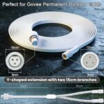Waterproof Extension Cord for Govee Permanent Outdoor Lights Pro,Deck Lights,Compatible with Govee H705D H705E H705F H706A H706B H706C H7067 H7068 H7069 (2Pack 9.8FT Extension Cable with Y-Splitter) - Image 2