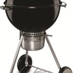 Weber Master-Touch Charcoal Grill, 22-Inch, Black – Premium Outdoor BBQ Grill with Tuck-Away Lid Holder & One‑Touch™ Cleaning System, Porcelain‑Enameled Kettle