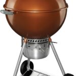 Weber Original Kettle Premium Charcoal Grill, 22-Inch, Copper – Outdoor BBQ Grill with Built‑In Thermometer, Heat Control Dampers & One‑Touch™ Cleaning System
