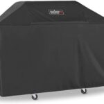 Weber Premium Outdoor Grill Cover – Water‑Resistant Weather‑Protective Grill Cover for Genesis 300 Series (3 Burners) Gas Grills, Durable Black Fabric with Secure Fastening Straps - Grill Accessories