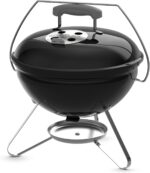 Weber Smokey Joe 14" Charcoal Grill – Portable Compact Charcoal BBQ Kettle with Tuck‑N‑Carry® Lid Lock & Durable Porcelain‑Enameled Finish for Outdoor Cooking