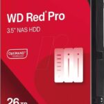 Western Digital 26TB WD Red Pro NAS Internal Hard Drive HDD - 7200 RPM, SATA 6 Gb/s, CMR, 512 MB Cache, 3.5" - WD260KFGX