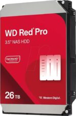 Western Digital 26TB WD Red Pro NAS Internal Hard Drive HDD - 7200 RPM, SATA 6 Gb/s, CMR, 512 MB Cache, 3.5" - WD260KFGX
