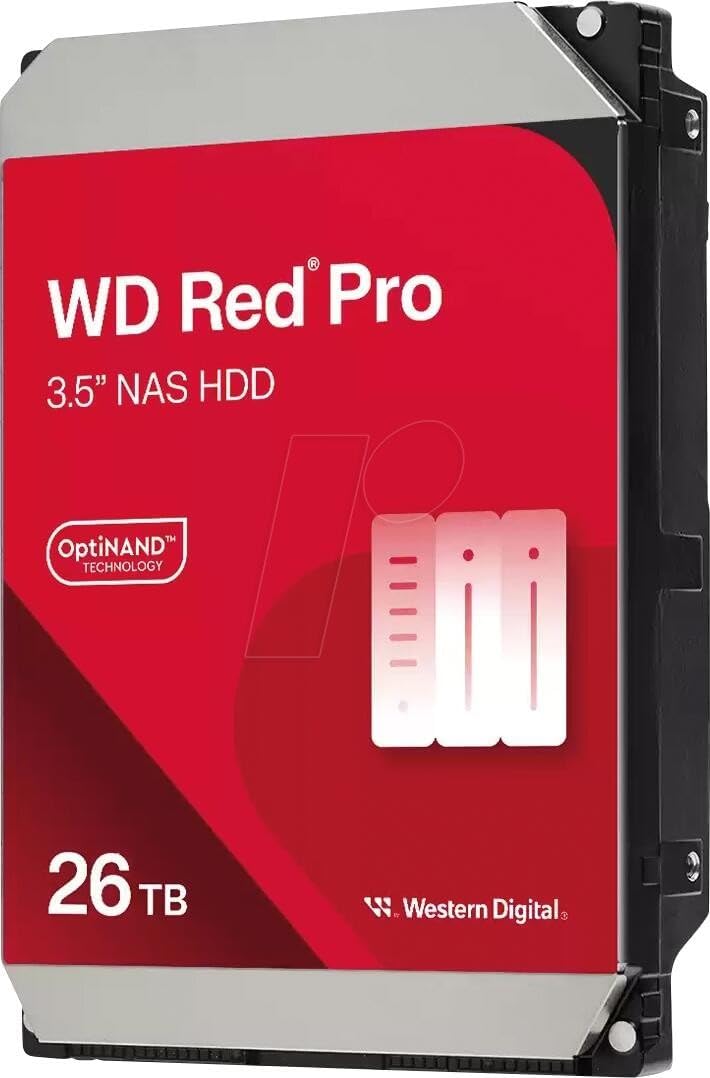 Western-Digital-26TB-WD-Red-Pro-NAS-Internal-Hard-Drive.jpg Western Digital 26TB WD Red Pro NAS Internal Hard Drive HDD - 7200 RPM, SATA 6 Gb/s, CMR, 512 MB Cache, 3.5" - WD260KFGX - Image 1