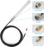 WiFi Antenna Dual Band 2.4GHz 5GHz 5.8GHz 8dBi RP-SMA SMA Male Outdoor Indoor Antenna with 10ft KMR195 Cable for WiFi Router Hotspot Security IP Camera - Image 2