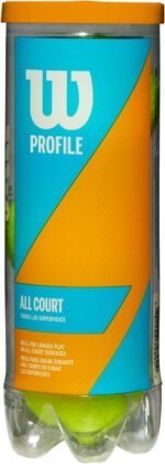 Wilson Profile All Court Tennis Balls - Single Can, 4 Cans (12 Balls), 24 Cans (72 Balls) - Image 2
