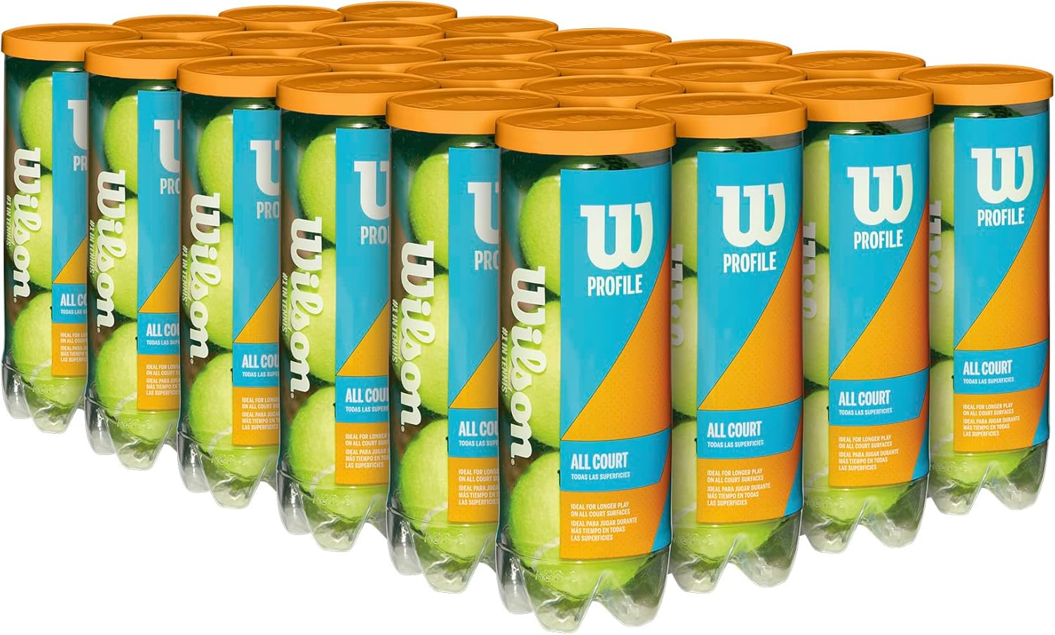 Wilson-Profile-All-Court-Tennis-Balls-Single-Can-4.jpg Wilson Profile All Court Tennis Balls - Single Can, 4 Cans (12 Balls), 24 Cans (72 Balls) - Image 1