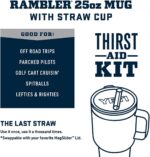 YETI Rambler 25 oz Tumbler with Handle and Straw Lid, Travel Mug Water Tumbler, Vacuum Insulated Cup with Handle, Stainless Steel, White - Image 2