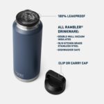 YETI Rambler 46 oz Bottle, Leakproof, Vacuum Insulated, Stainless Steel with Chug Cap, Tropical Pink - Image 2