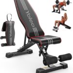 YOLEO Adjustable Weight Bench for Home Gym, ASTM-Certified 827LBS, 98% Pre-Assembled, Foldable Gym Bench with 84 Positions Incline Decline Flat, Wider Seat