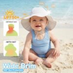 Zando UPF 50+ Baby Sun Hat for Baby Girl Boy 0-4T - Wide Brim Toddler Bucket Hat Adjustable Strap Infant Hats for Outdoor - Image 2