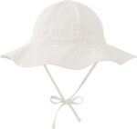 Zando UPF 50+ Baby Sun Hat for Baby Girl Boy 0-4T - Wide Brim Toddler Bucket Hat Adjustable Strap Infant Hats for Outdoor