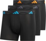 adidas Men's Microfiber Trunk Briefs (3-Pack) Performance Stretch Moisture-Wicking Underwear