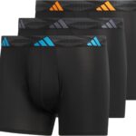 adidas Men's Microfiber Trunk Briefs (3-Pack) Performance Stretch Moisture-Wicking Underwear