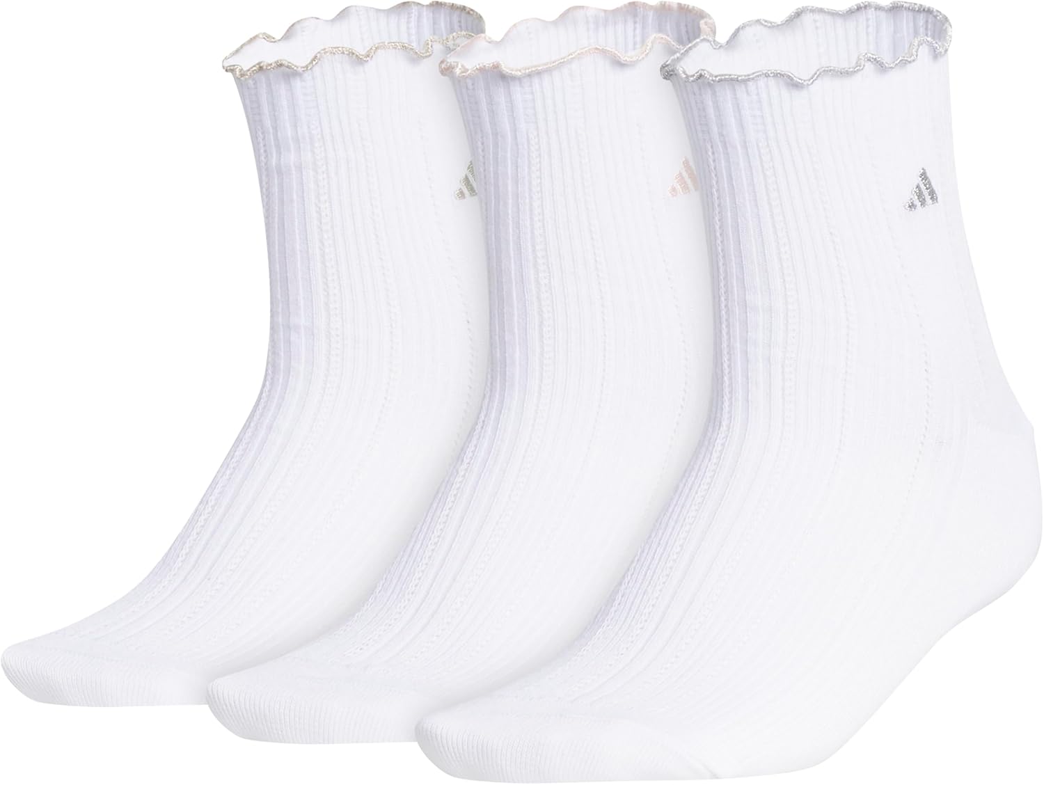 adidas-Ruffle-Quarter-Ankle-Socks-3-Pairs.jpg adidas Ruffle Quarter Ankle Socks 3-Pairs - Image 1