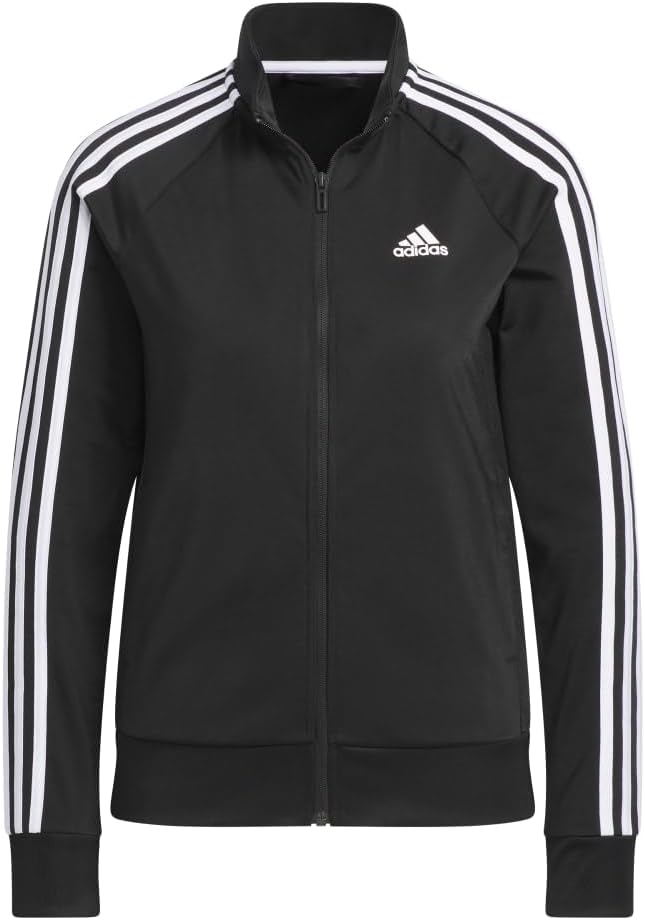 adidas-Womens-Essentials-Warm-Up-Slim-3-Stripes-Track-Jacket.jpg adidas Women's Essentials Warm-Up Slim 3-Stripes Track Jacket - Image 1
