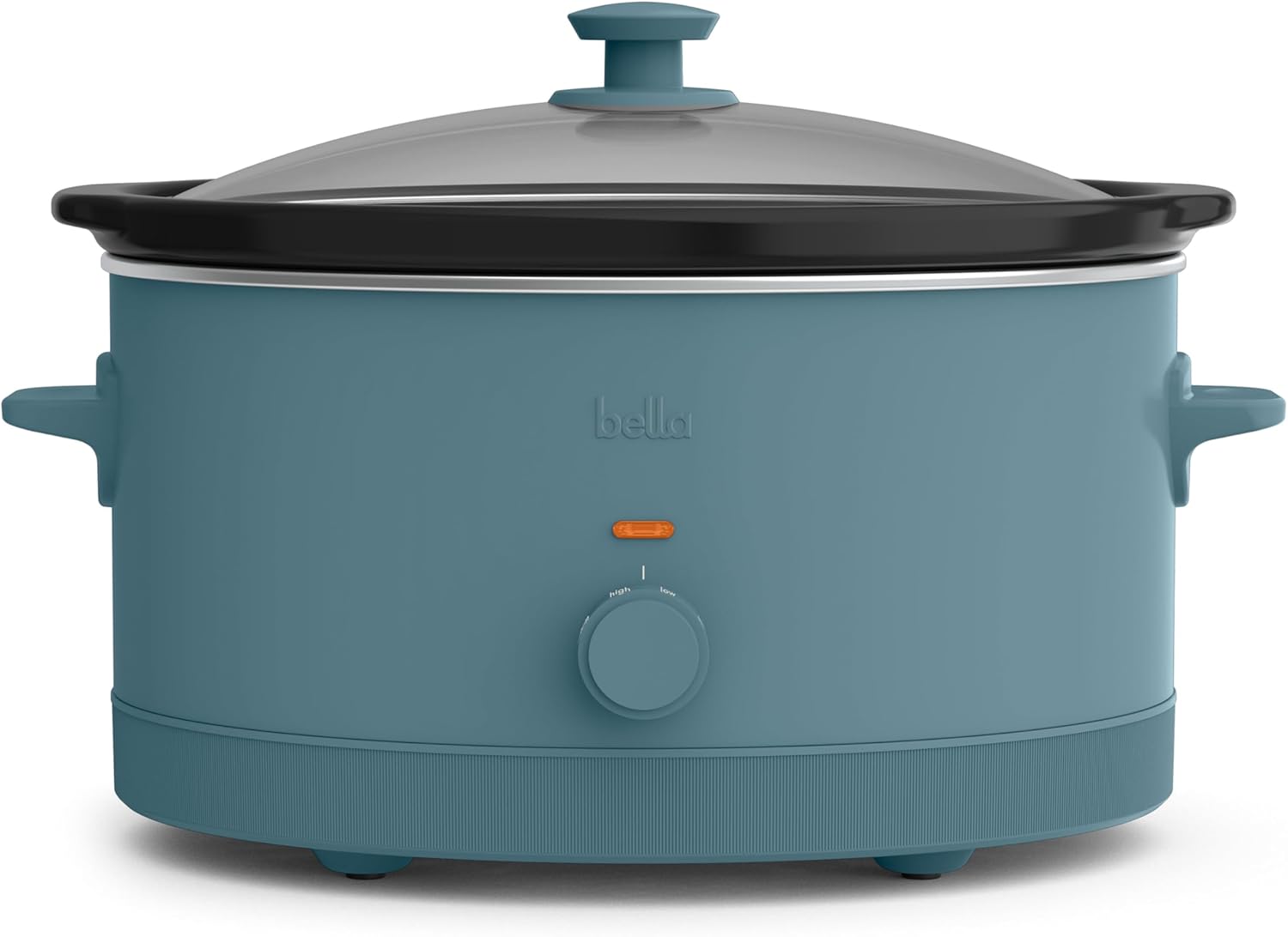 bella-60-Qt-Manual-Slow-Cooker-Ceramic-Nonstick-Coating-3.jpg bella 6.0 Qt Manual Slow Cooker, Ceramic Nonstick Coating, 3 Temperature Settings, Dishwasher Safe Stoneware Pot and Tempered Glass Lid, Cool Touch Handles & Tangle Free Cord Wrap, Surf - Image 1