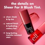 e.l.f. Sheer For It Blush Tint, Multi-Use, Long-Lasting Lip & Cheek Makeup, Creates A Natural Flush Finish, Vegan & Cruelty-Free, Cherry Cola - Image 2