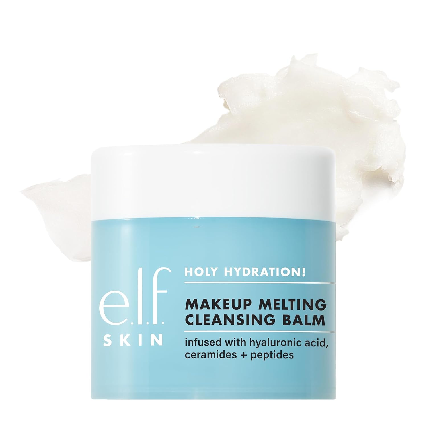 elf-SKIN-Holy-Hydration-Makeup-Melting-Cleansing-Balm-Face-Cleanser.jpg e.l.f. SKIN Holy Hydration! Makeup Melting Cleansing Balm, Face Cleanser & Makeup Remover, Infused with Hyaluronic Acid to Hydrate Skin - Image 1