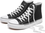 hash bubbie High Top Sneakers for Women Classic High Tops Canvas Shoes Lace up Women's Fashion Sneaker
