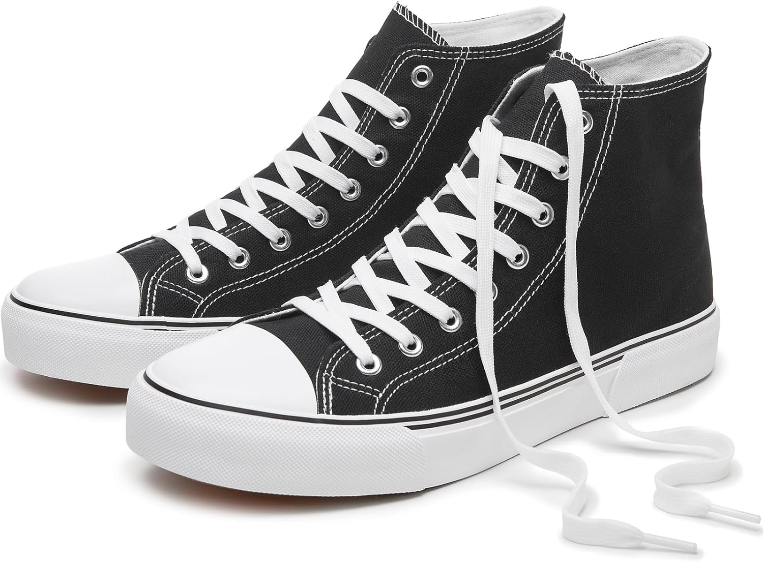 hash-bubbie-High-Top-Sneakers-for-Women-Classic-High-Tops.jpg hash bubbie High Top Sneakers for Women Classic High Tops Canvas Shoes Lace up Women's Fashion Sneaker - Image 1