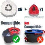homsis 6+1 Pack Mop Head Replacement Compatible with O Ceda EasyWring Spin Mop Replace Refills for Ocedar, Deep Cleaning Machine Washable and Easy-to-Replace - Image 2