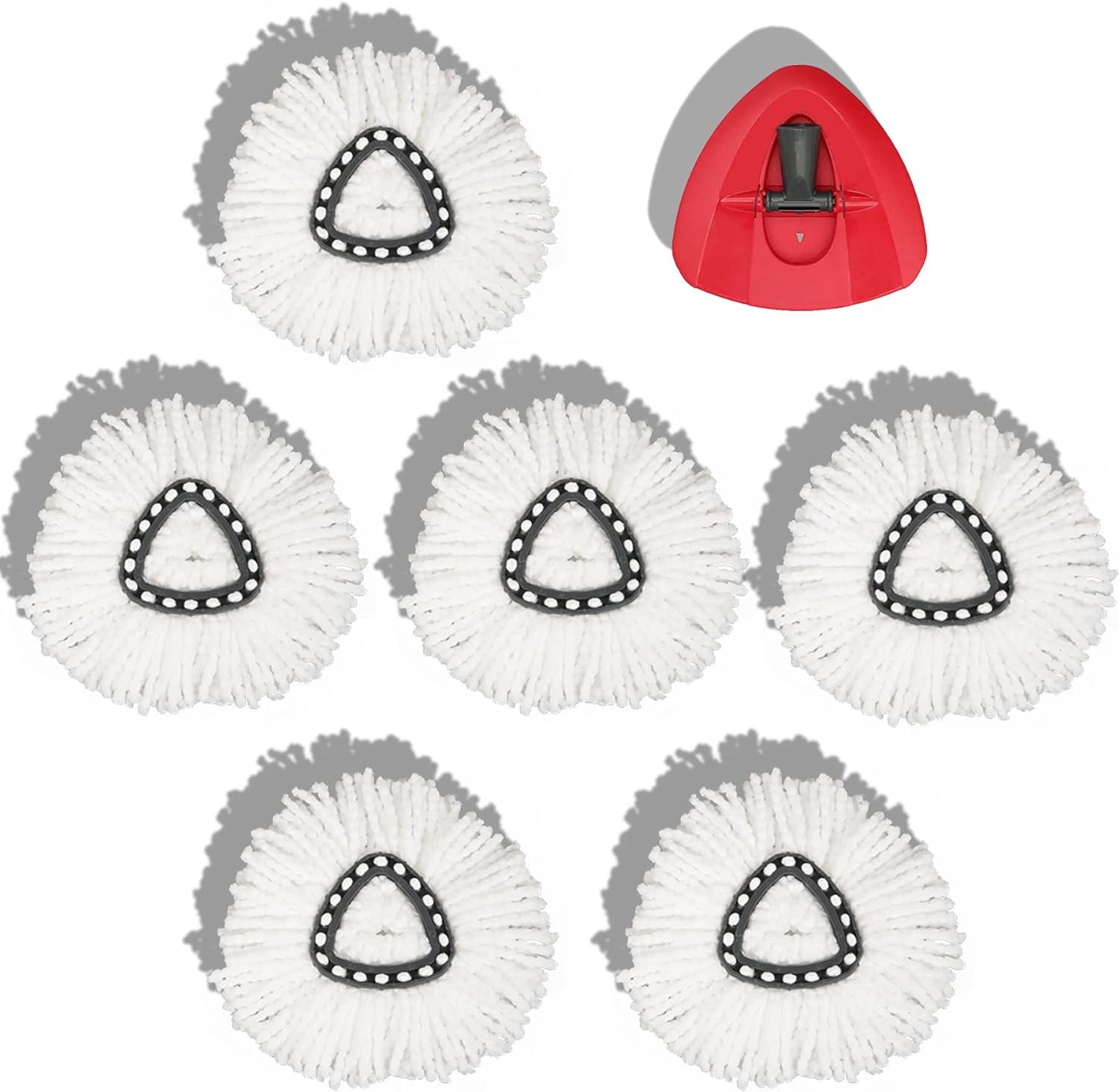 homsis-61-Pack-Mop-Head-Replacement-Compatible-with-O-Ceda.jpg homsis 6+1 Pack Mop Head Replacement Compatible with O Ceda EasyWring Spin Mop Replace Refills for Ocedar, Deep Cleaning Machine Washable and Easy-to-Replace - Image 1