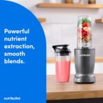 nutribullet Turbo Personal Blender, Shakes, Smoothies, Food Prep, and Frozen Blending, 32 Ounce Cup, 24 Ounce Cup, (2) Flip-top Travel To-Go Lids, 1000 Watt, Gunmetal, NB50400 - Image 2