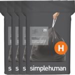 simplehuman Code H 80 Count, Genuine Odorsorb Custom Fit Liners, Drawstring Odor Absorbing Trash Bags in Dispenser Packs, 30-35 Liter / 8-9 Gallon