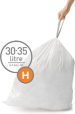 simplehuman Code H Custom Fit Drawstring Trash Bags in Dispenser Packs, 100 Count, 30-35 Liter / 8-9.2 Gallon, White - Image 2