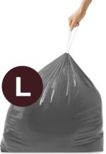 simplehuman Code L 40 Count, Genuine Custom Fit Liners, Drawstring Trash Bags in Dispenser Packs, 18 Liter / 4.7 Gallon - Image 2